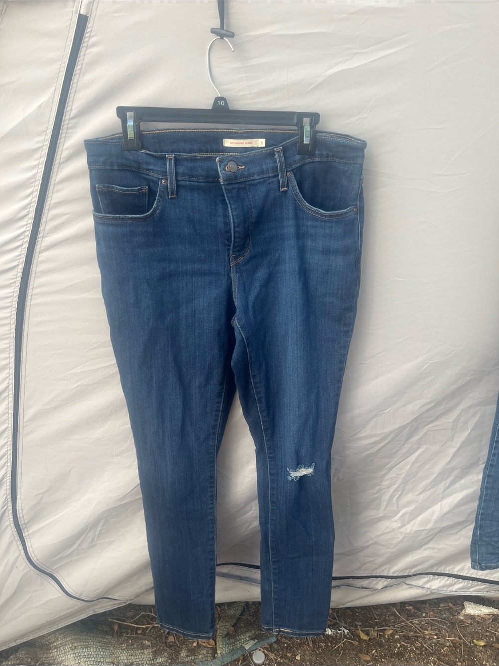 Levi's Dark Blue Skinny Jeans with Light Distress